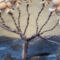 Wire wrapped tree of life with natural wood beads, bohemian home accent.